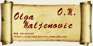 Olga Maljenović vizit kartica